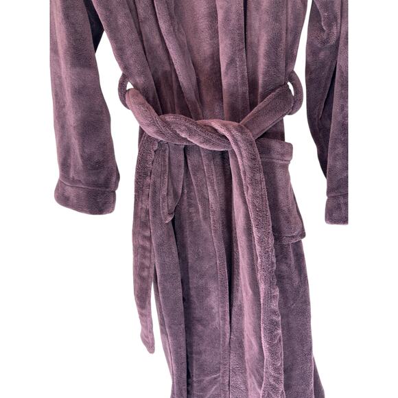 Restoration Hardware Luxury Plush Lounge Loungewear Long Robe Purple Medium - Picture 6 of 10